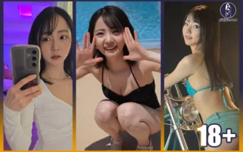 ปกบทความ Minoshima Meguri ภาพจาก Instagram @minoshimameguri จัดขนาดบุคคลให้สมดุลทั้งสามช่อง